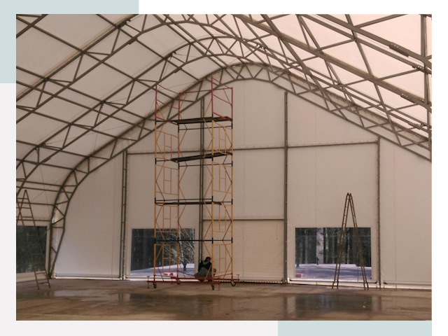 Шатровые ангары в Анжере-Судженске