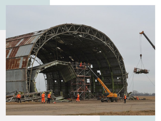 Демонтаж ангаров в Анжере-Судженске