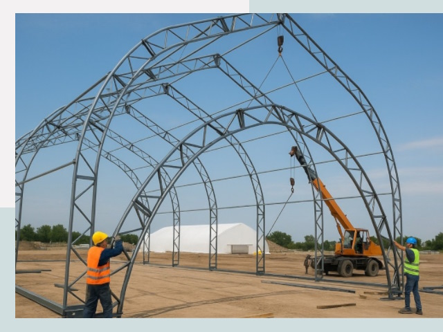 Монтаж ангаров в Анжере-Судженске от 615 руб. - Надежно и быстро