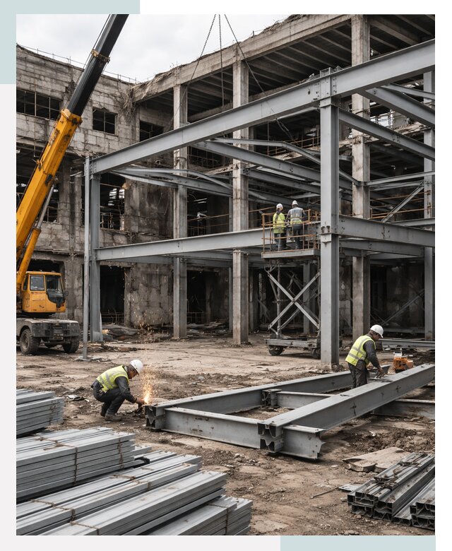 Реконструкция металлокаркасных зданий в Анжере-Судженске от 358995р.|СтальСтрой-Нжр